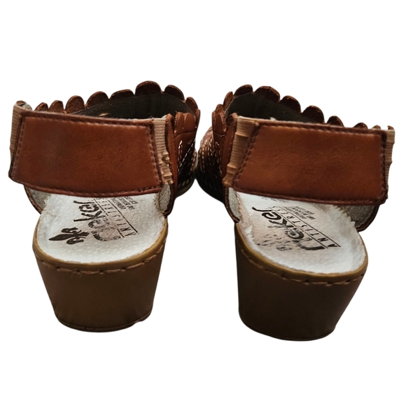 Rieker Anti-Stress Brown Leather Slingback Shoes With Cut Out Detailing 9 Eu 39 - Picture 6 of 9